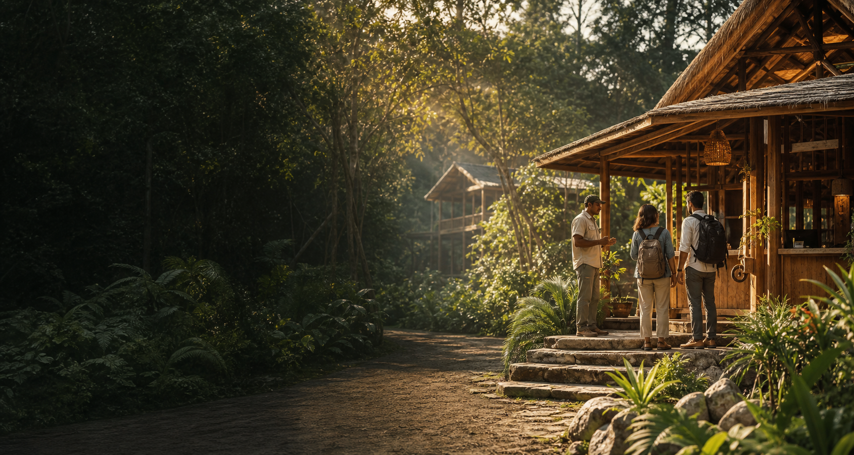 Foret tropicale et voyageurs a Andasibe